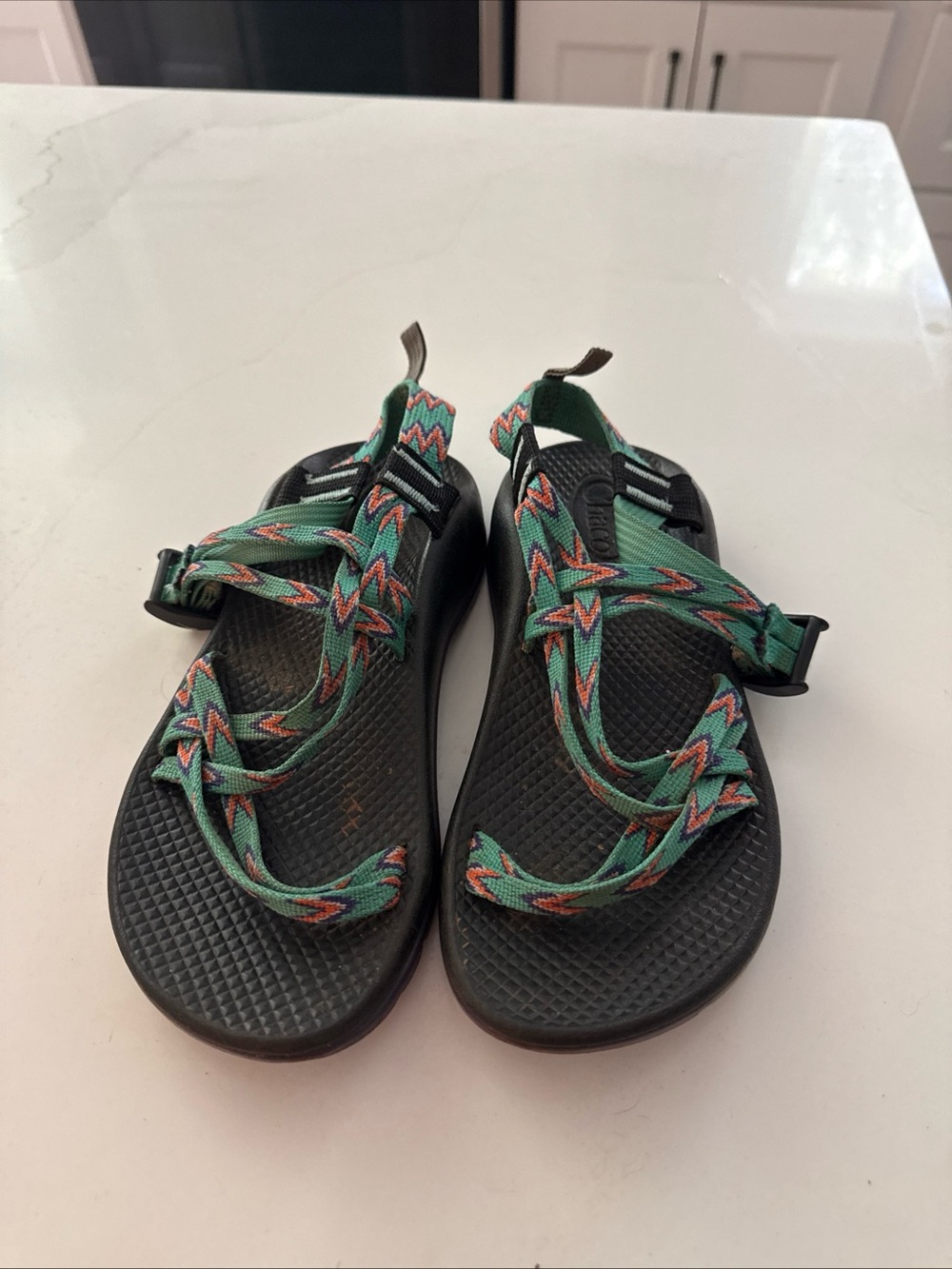 Chaco Green Patterned Strap Sport Sandals